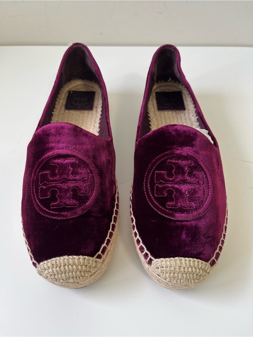 TORY BURCH VELVET PLATFORM ESPADRILLE SIZE 10.5
